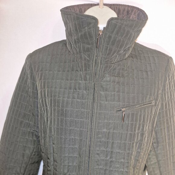 ST. JOHN'S BAY Long jacket, lined, waffled design, black in size Medium - Picture 5 of 16